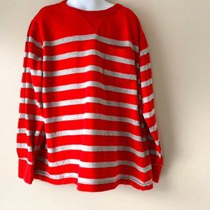 GAP KIDS  red and grey striped long-sleeve size L